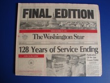 Washington star newspaper for sale  Manchester