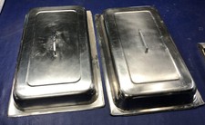 Usado, LOTE de 2 tampas de cúpula de aço inoxidável tamanho completo para mesa a vapor chafer atrito comprar usado  Enviando para Brazil