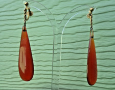 Gold amber earrings for sale  MANCHESTER