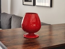 Bertoncello, czerwony wazon w formie kielicha, Italy, lata 1960-70, 19cm, używany na sprzedaż  PL