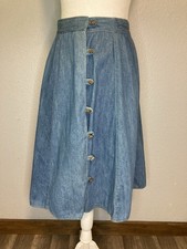 Saia jeans vintage envoltório em torno botão barril de madeira XS/S VER MEDIDAS, usado comprar usado  Enviando para Brazil