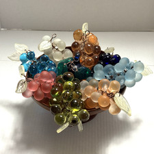 VINTAGE TCHECO Boêmio GRAPE FRUIT Clusters ART DECO VIDRO MCM -Leia comprar usado  Enviando para Brazil