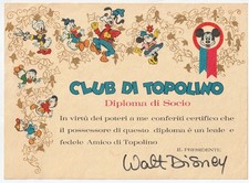 Club topolino diploma usato Club topolino diploma usato  Este