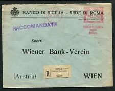 (B1822) b. racc. affr.  meccanica ROMA BANCO DI SICILIA del 1930 per l' AUSTRIA comprar usado  Enviando para Brazil