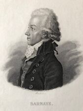 Antoine Barnave Guillotina Jacobea Revolución Francesa 1789 Grabado Francia segunda mano  Embacar hacia Mexico