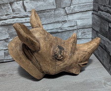 Carved wood rhinoceros for sale  Durham