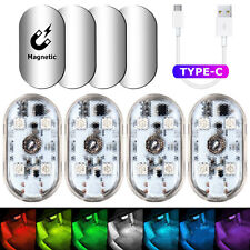 4x RGB LED Innenraumbeleuchtung Ambiente Fußraumbeleuchtung USB Mit Akku Magnete comprar usado  Enviando para Brazil