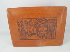 Bugigangas de couro italiano GIULIO GIANNINI Firenze ANGELS & SAINTS caixa de escrita, usado comprar usado  Enviando para Brazil