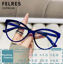 Usado, Óculos de leitura feminino olho de gato luz azul bloqueio lente transparente óculos presbiopicos comprar usado  Enviando para Brazil