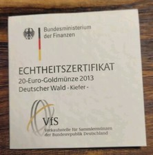 Zertifikat goldmünze euro gebraucht kaufen  Karlsruhe