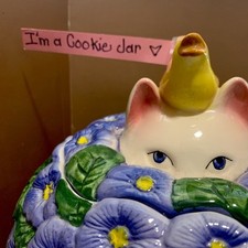 Frasco de biscoito de gato e pássaro prímula da Clay Art feito em Portugal comprar usado  Enviando para Brazil