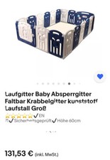 Laufgitter baby kleinkind gebraucht kaufen  Eggenfelden