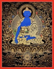 Rara mandala de buda de medicina tibetana pintada à mão pintura Thangka Om yoga 21 comprar usado  Enviando para Brazil