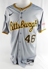 Camiseta cinza usada 2024 Pittsburgh Pirates Jake Woodford #46 Game Issued Pos 46 92 comprar usado  Enviando para Brazil