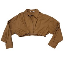 Blusa ZARA marrom bronzeada drapeada manga longa tamanho G comprar usado  Enviando para Brazil