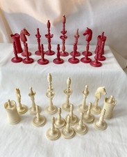 ANTIQUE JEUX D'ECHECS SELENUS ROUGE ET BLANC ROI H : 8,3 CM COMPLET comprar usado  Enviando para Brazil