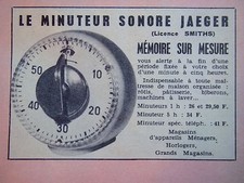 Publicité jaeger minuteur d'occasion  Compiègne