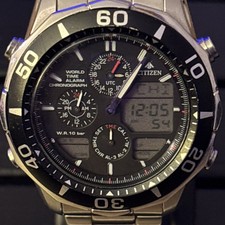 Citizen Promaster -Hora Mundial, Alarme, Cronógrafo (Rosto Preto) Moldura Preta GMT comprar usado  Enviando para Brazil