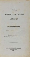 Josiah W Gibbs / Manual Hebrew and English Lexicon Including the Biblical 1828 comprar usado  Enviando para Brazil