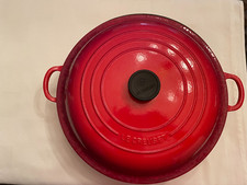 LE CREUSET #32 5 qt ferro fundido forno holandês braiser chama laranja com tampa comprar usado  Enviando para Brazil