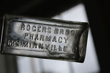 Antigua botella de corcho en relieve de farmacia Rogers Bros McMinnville Oregon O segunda mano  Embacar hacia Argentina