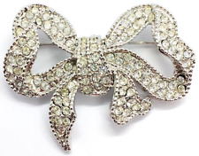 Elegante Vintage Grande Broche Valentino Garavani Fita de Strass Laço Pin comprar usado  Enviando para Brazil