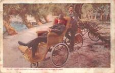 POSTAL JOSEPH JEFFERSON EN SU SILLA DE BICICLETA PALM PLAYA FLORIDA.1904 segunda mano  Embacar hacia Argentina