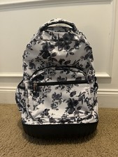 Mochila Skymove 18" roxa padrão floral com rodas livros universitários laptop comprar usado  Enviando para Brazil