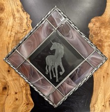 Etched unicorn stained for sale  Billings