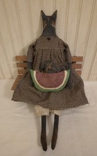 Muñeca Primitiva Sucia Flaca Gatito Negro Gato Dama con Su Pequeña Sandía y Cuervo segunda mano  Embacar hacia Mexico