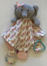 Elephant Snuggle Blankie Lovey mordedor floral rosa presente bebê | Bebê moderno comprar usado  Enviando para Brazil