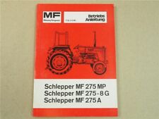 Original Massey Ferguson MF 275MP 275-8G 275A Betriebsanleitung 1977 Wartung, usado comprar usado  Enviando para Brazil