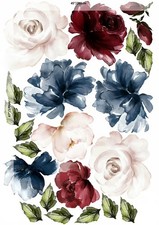 Juego de 22 calcomanías de pared florales de peonía y rosa *Nuevo, caja abierta* segunda mano  Embacar hacia Mexico