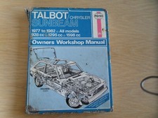 Talbot sunbeam workshop for sale  UK