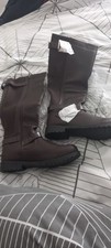 Brown biker boots for sale  NEATH