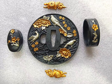 Usado, 5 peças espada peça lâmina de proteção Tsuba Fuchi Menuki ferro para samurai Katana Tanto Ma comprar usado Usado, 5 peças espada peça lâmina de proteção Tsuba Fuchi Menuki ferro para samurai Katana Tanto Ma comprar usado  Enviando para Brazil