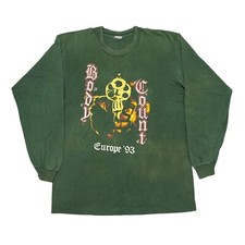 Camiseta Vintage Body Count XL Verde Manga Longa Gelo Anos 90 Ponto Único Faixa Camiseta, usado comprar usado  Enviando para Brazil