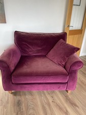 Plum velvet loveseat for sale  WEYMOUTH