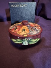 Moorcroft lidded trinket for sale  BOURNEMOUTH