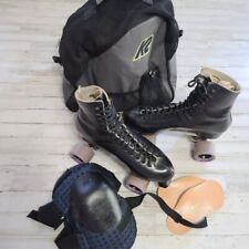 Hombres Talla 7 (Mujeres 8.5) Sure Grip Fame Patines Negros con Bolsa de Transporte Rodilleras segunda mano  Embacar hacia Argentina