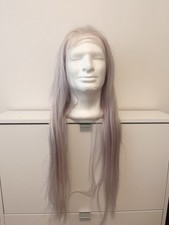Peruca #60A prata cinza loira loira virgem cabelo humano renda completa sem cola 26 polegadas comprar usado  Enviando para Brazil