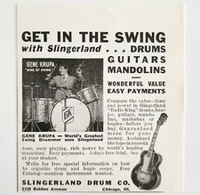 1941 Slingerland Drum Co Gene Krupa Advertisement Music Instrument Store DWF25 comprar usado  Enviando para Brazil