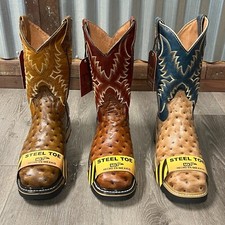 BOTAS DE TRABALHO MASCULINAS BIQUEIRA DE AÇO ESTAMPA AVESTRUZ SEGURANÇA SOLA DUPLA BIQUEIRA QUADRADA BOTAS 830 comprar usado  Enviando para Brazil