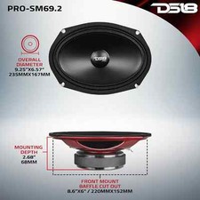 DS18 6x9′′ ALTO-FALANTE BAIXO MÉDIO ALCANCE RESISTENTE À ÁGUA RASA PRO-SM69.2 comprar usado  Enviando para Brazil