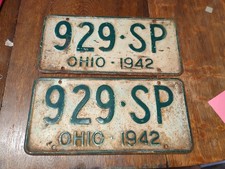 Ohio 1942 license for sale  Lakewood