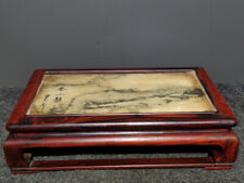 Mesa de chá requintada de mármore incrustada de sândalo vermelho chinês feita à mão 春山韻 25685 comprar usado  Enviando para Brazil