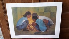 Enfants damier lithographie d'occasion  Courpière