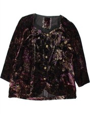 Jaqueta Blazer VINTAGE Feminina Veludo 5 Botões Reino Unido 22 3XL Roxa Floral BN02 comprar usado  Enviando para Brazil