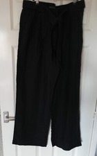 Black linen trousers for sale  DUDLEY