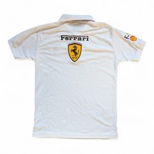Camisa polo FERRARI Shell LOGOTIPO GRANDE M branca F1 vintage anos 90, Schumacher, usado comprar usado  Enviando para Brazil